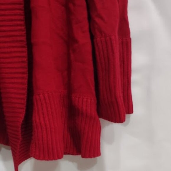 DRESS BARN CLASSIC CARDIGAN KNIT RIBBED WIDE LAPEL AND SLEEVES CRANBERRY RED 3X - Picture 3 of 12